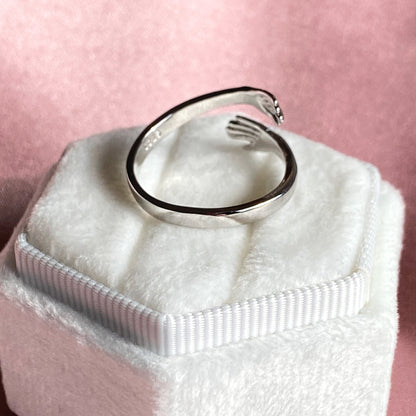 Verstellbarer Silber Hug-Ring