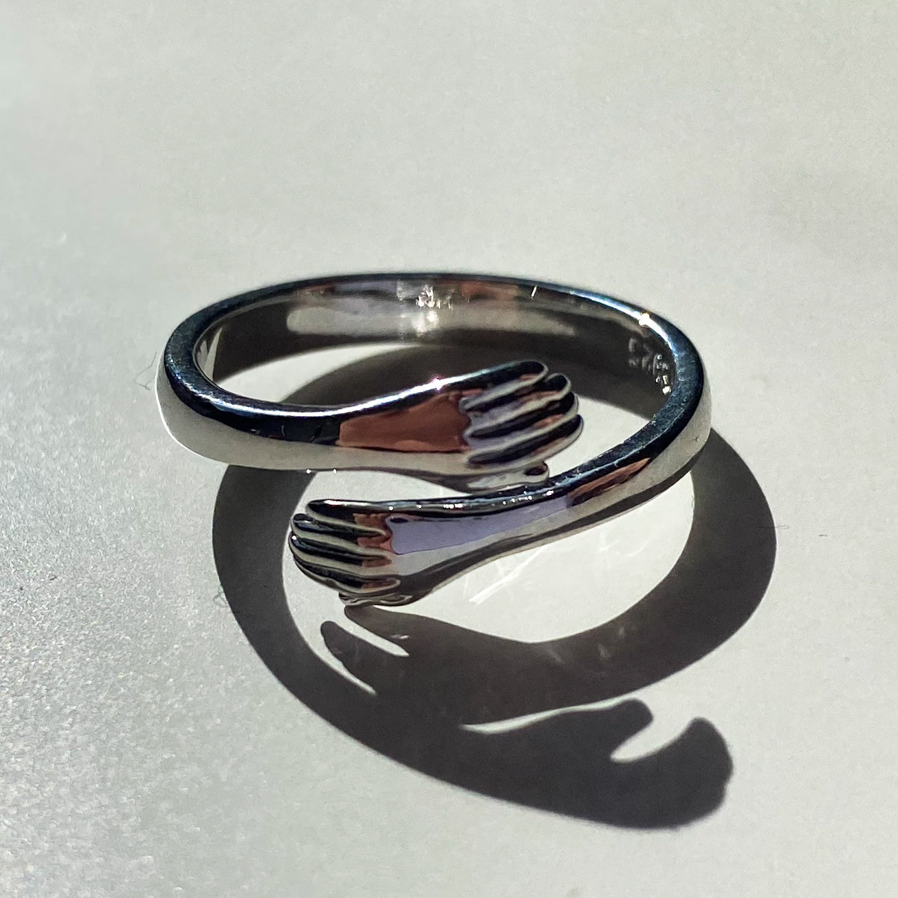 Verstellbarer Silber Hug-Ring