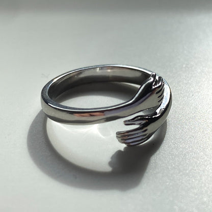 Verstellbarer Silber Hug-Ring