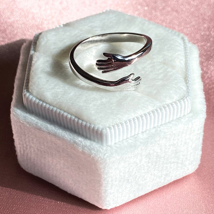 Verstellbarer Silber Hug-Ring