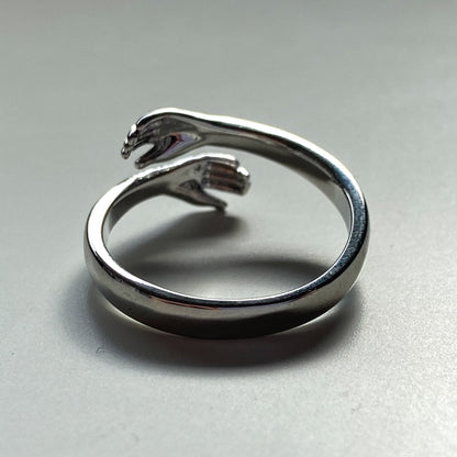 Verstellbarer Silber Hug-Ring