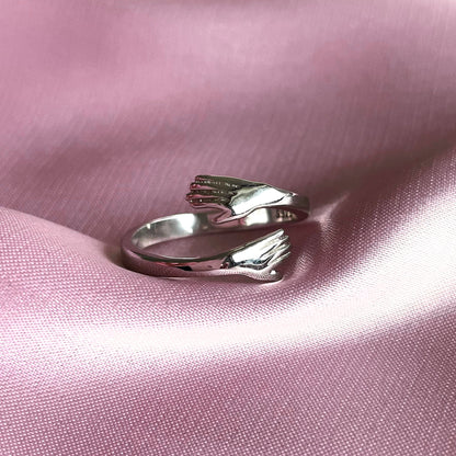 Verstellbarer Silber Hug-Ring