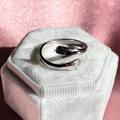 Verstellbarer Silber Hug-Ring